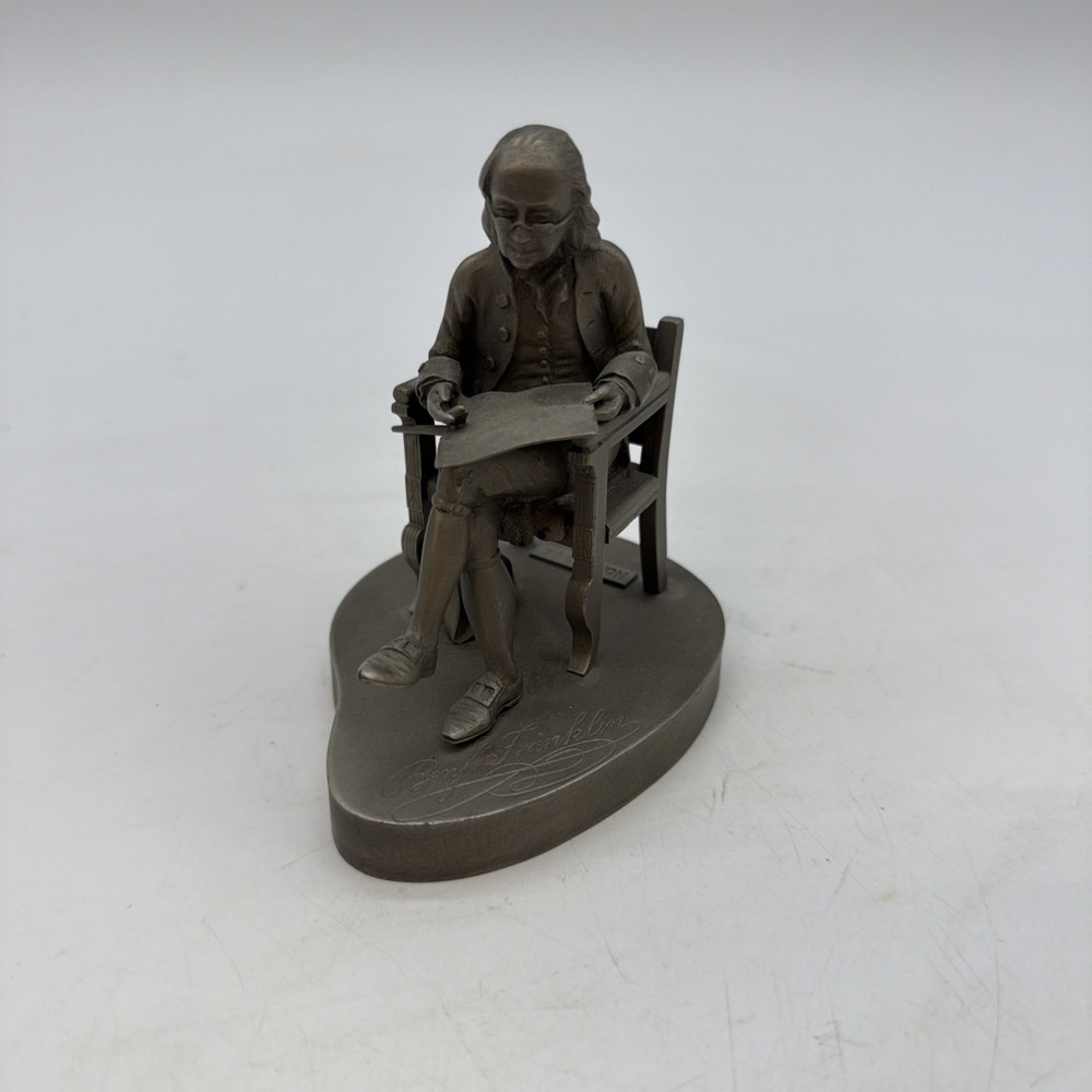 1974 Norman Hines Pewter Statue Ben Franklin Limited Edition